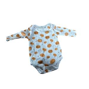 Rabbit + Bear pumpkin long sleeve onesie